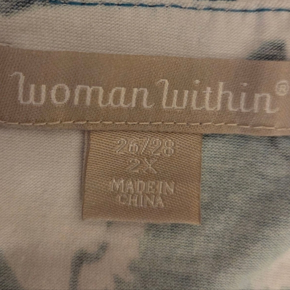 Woman Within 2X 26/28 Cotton Stretch Knit Tiered Maxi Dress Floral Sleeveless - Picture 3 of 9